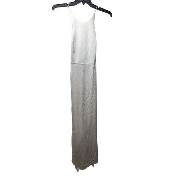 Alice + Olivia NWT Samia Maxi Satin-Crepe Dress in Off White Size 8 MSRP $595 - Picture 4 of 9